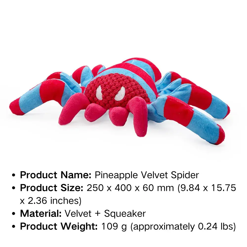 Durable Squeaky Plush Spider Dog Toy