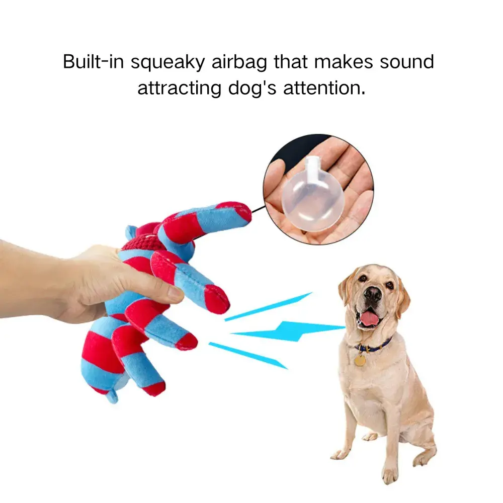 Durable Squeaky Plush Spider Dog Toy