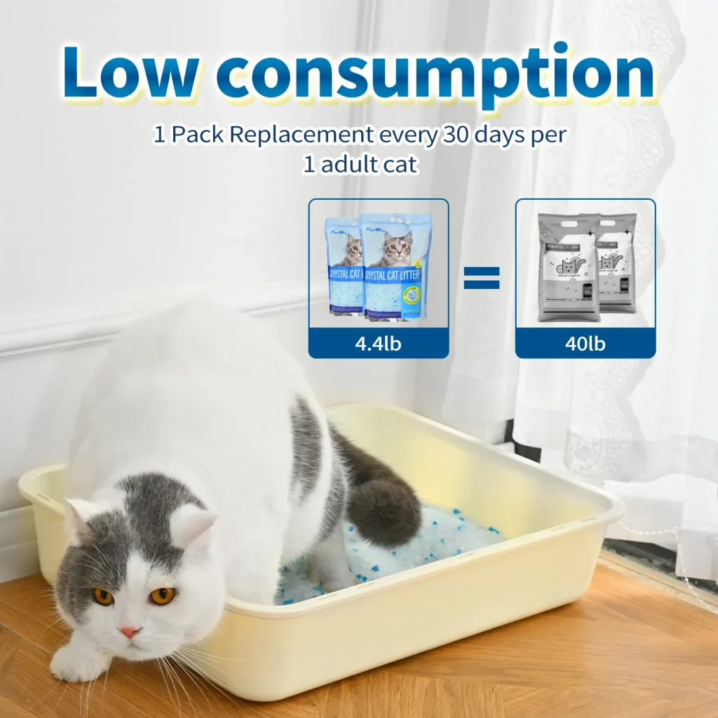 Premium C rystal Cat Litter, Original Unscented, 4.4 lb × 6 Bags Per Carton