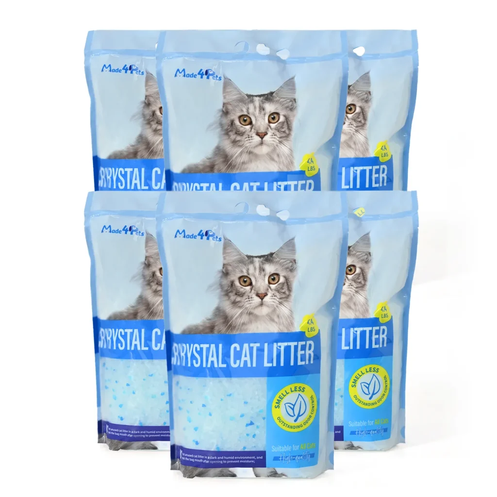 Premium C rystal Cat Litter, Original Unscented, 4.4 lb × 6 Bags Per Carton
