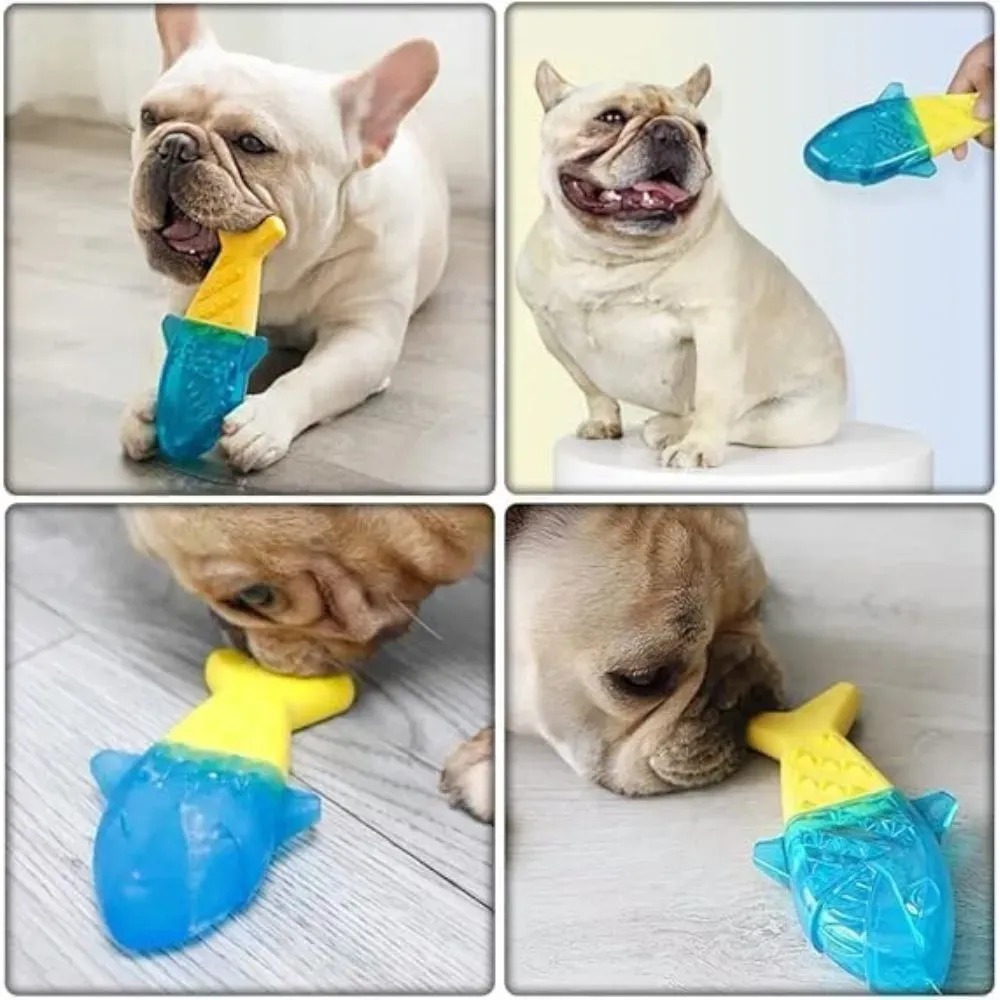 Bite Resistant TPR Frozen Teething Fish Dog Toy