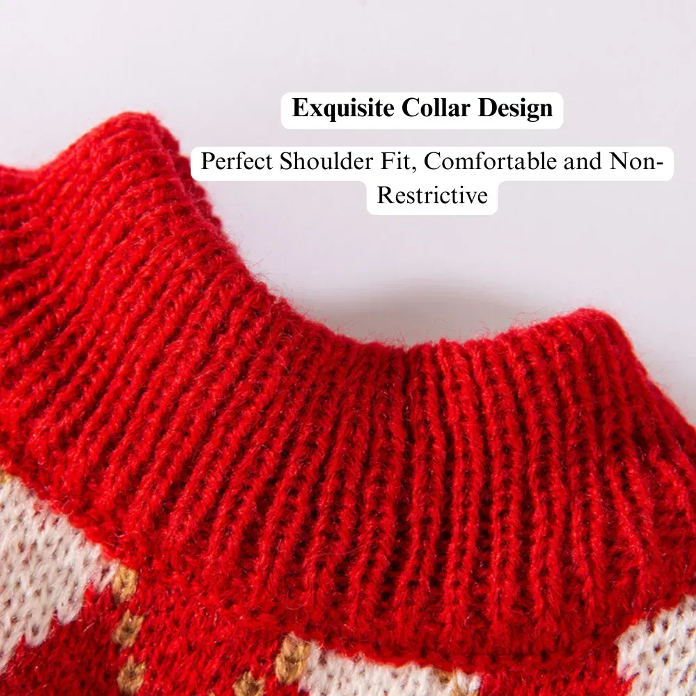 Wholesale L-New Year Cherry Print Cat Sweater