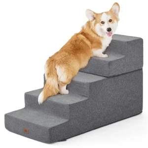 wholesale 5 Step Pet Stairs with Non-Slip Bottom & Washable Cover for Small Dogs & Cats,