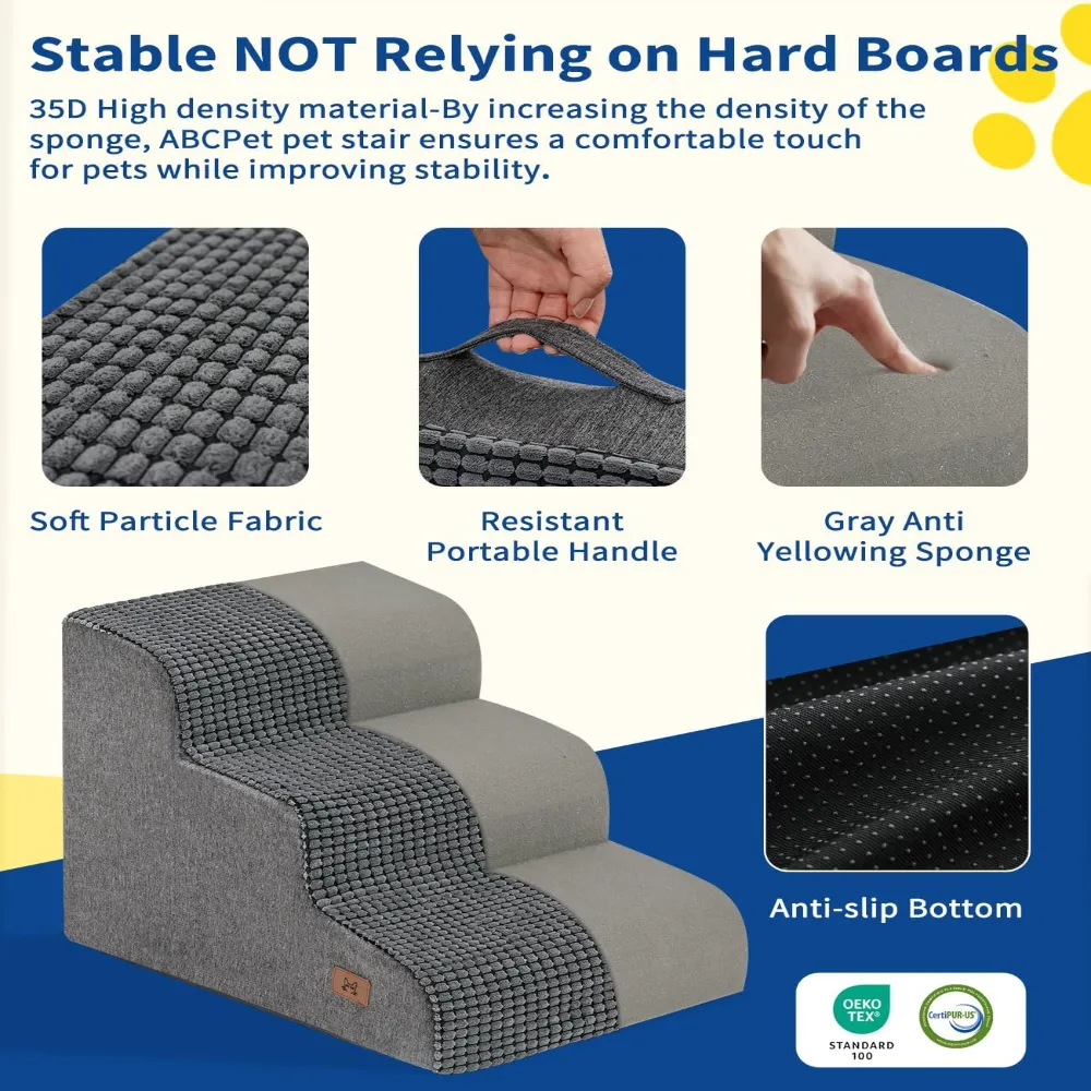 wholesale Foam Pet Stairs with Non-Slip Fluffy Surface & Washable Cover, 4