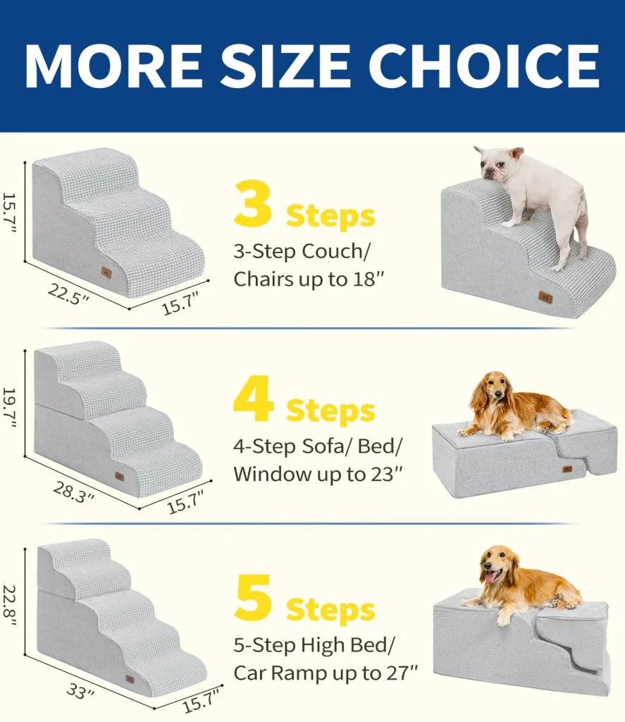 wholesale Grey Dog Stairs for Small Dogs, Dog Steps for Bed 35D Strong Support