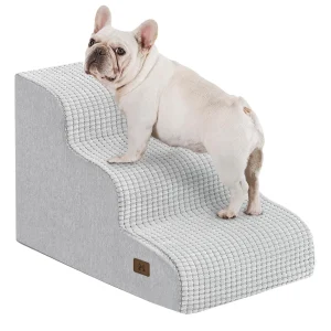 wholesale Grey Dog Stairs for Small Dogs, Dog Steps for Bed 35D Strong Support