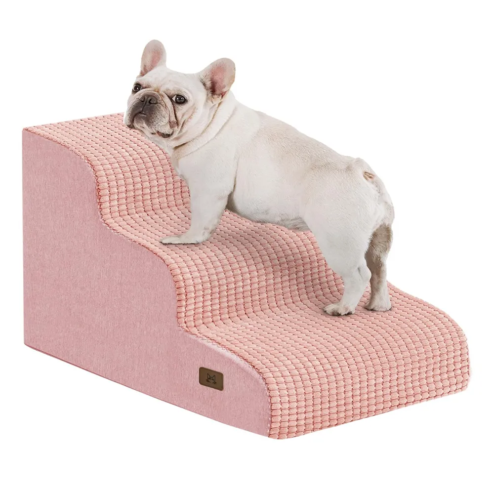 Wholesale Pink 3-Step Dog Steps for High Bed