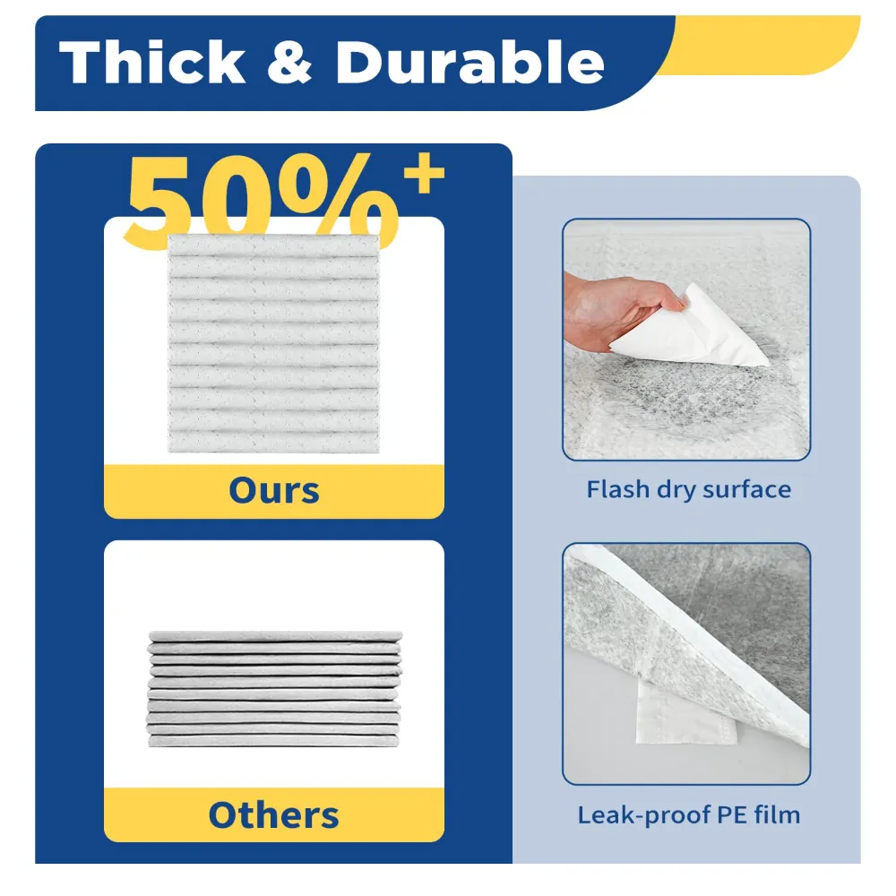 wholesale Puppy Pee Pads 100 Count – 22x22 5-Layer Leak-Proof, 50 PcsCarton