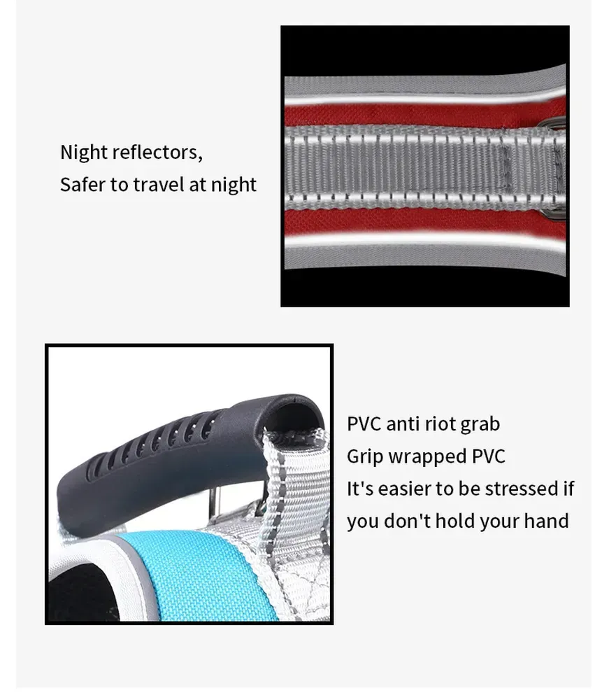 Wholesale Adjustable XL Reflective Service Dog Harness & Leash Set, 5 Colors, 5pcsCarton