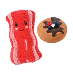 2-Piece Set Squeaky Bacon and Cake Style Dog Toy1_结果