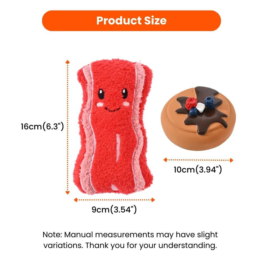 2-Piece Set Squeaky Bacon and Cake Style Dog Toy3_结果