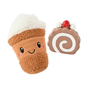 2-Piece Set Squeaky Milk Tea and Cake Coffee and Cake Plush Dog Toy – Cute Food Shaped Play Toy, 30PcsCarton