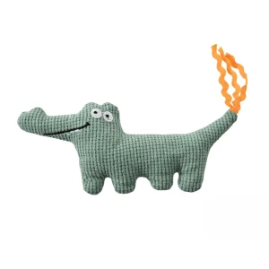 Crocodile Style Waffle Fabric Catnip Cat Toy with Crinkle Crocodile Plush Dog Toy – Soft Fabric Interactive Companion Toy, 70PcsCarton