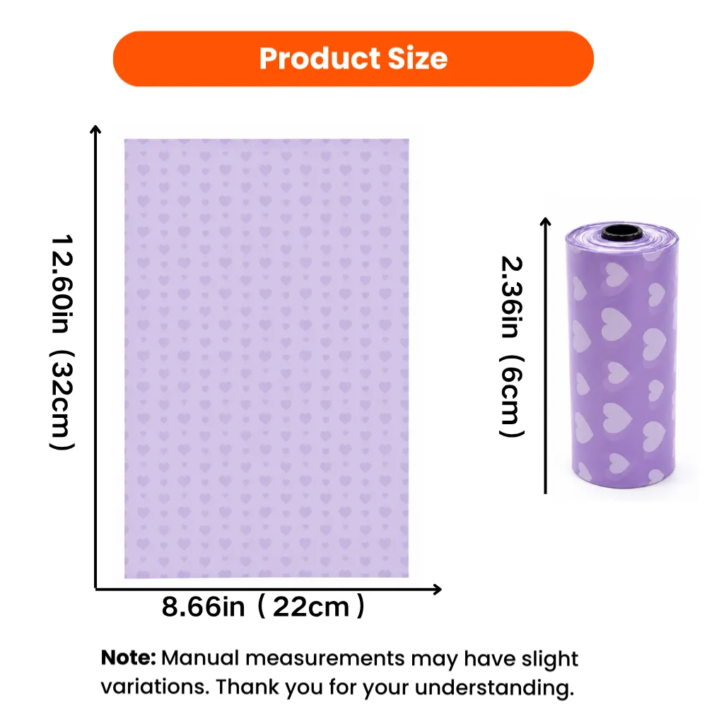 Dog Waste Bags 8 Roll Pack, 4 Colors Assrted, 27 PacksCarton