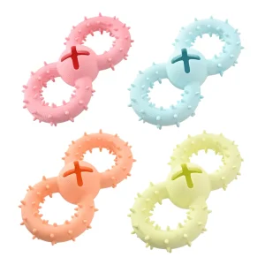 Four-Color Set Teeth Cleaning Beef Flavor TPR Dog Toy1_TPR Ring Dog Tug Toy, 4 Colors Assorted, 36pcsCarton
