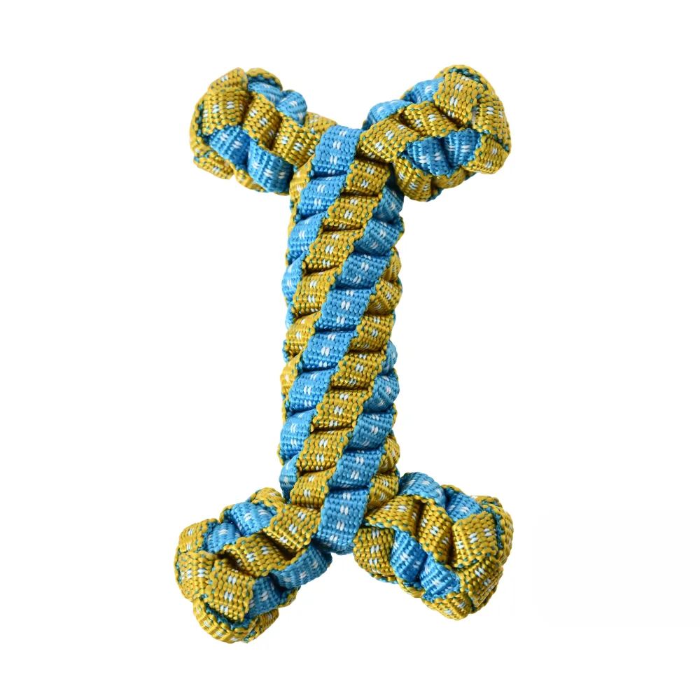 Glow in the Dark Bone Style Polyester Woven Strip Dog Toy1_Bone Shaped Rope Dog Toy, 60 pcsCarton