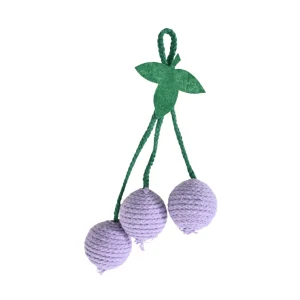 Hangable Grape Style Cotton Rope Cat Toy with a Rustling Sound1_Grape Dog Toy, 40pcsCarton