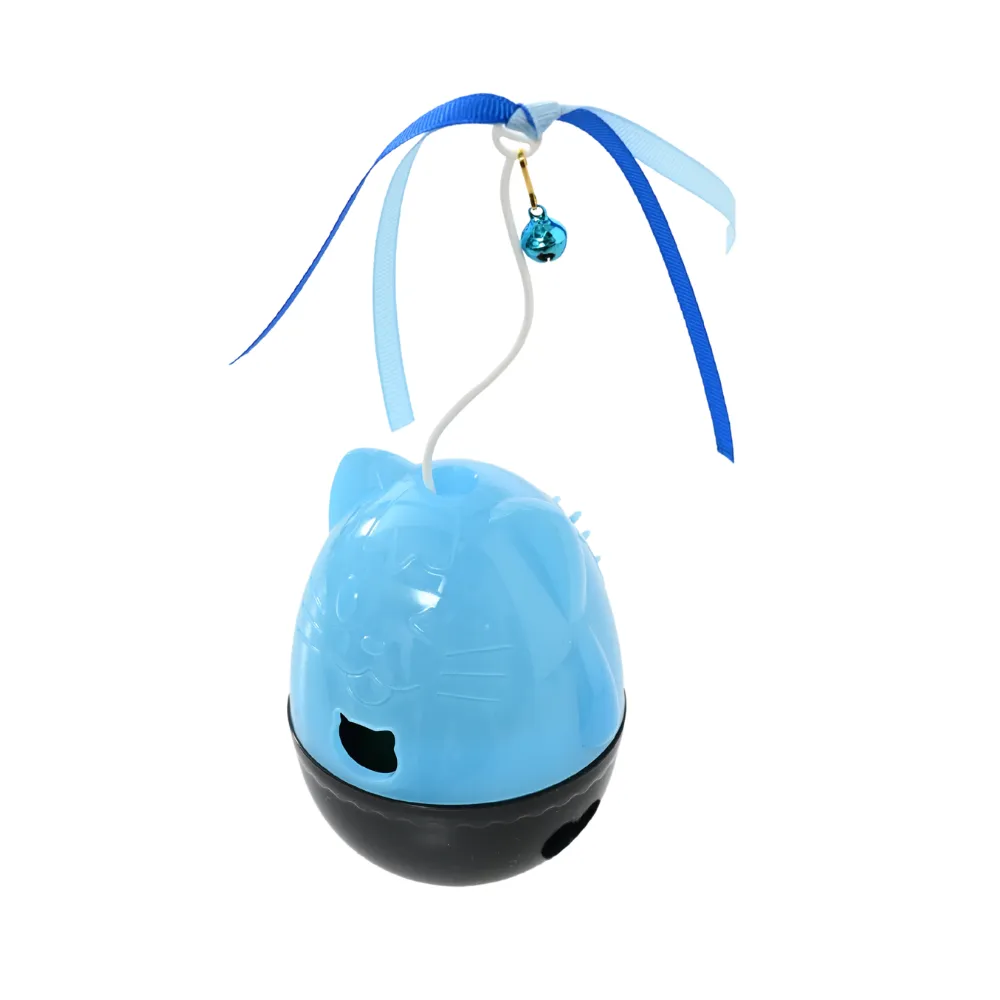 Multifunctional Detachable Cat Roly-Poly Toy with Bell and Ribbon1_Cat-Shaped Treat Dispensing Dog Toy, 20pcsCarton