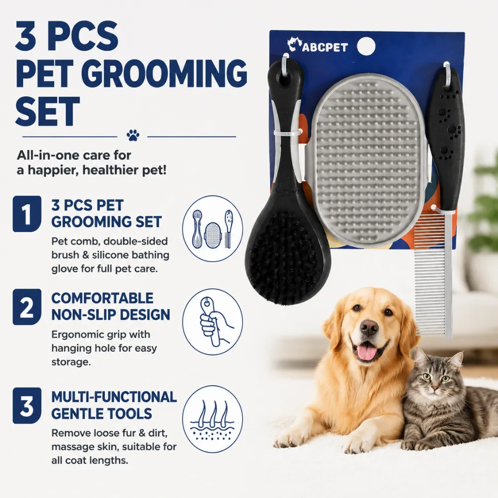 Plastic Pet Groomin g Brush Set, 34 SetsCarton