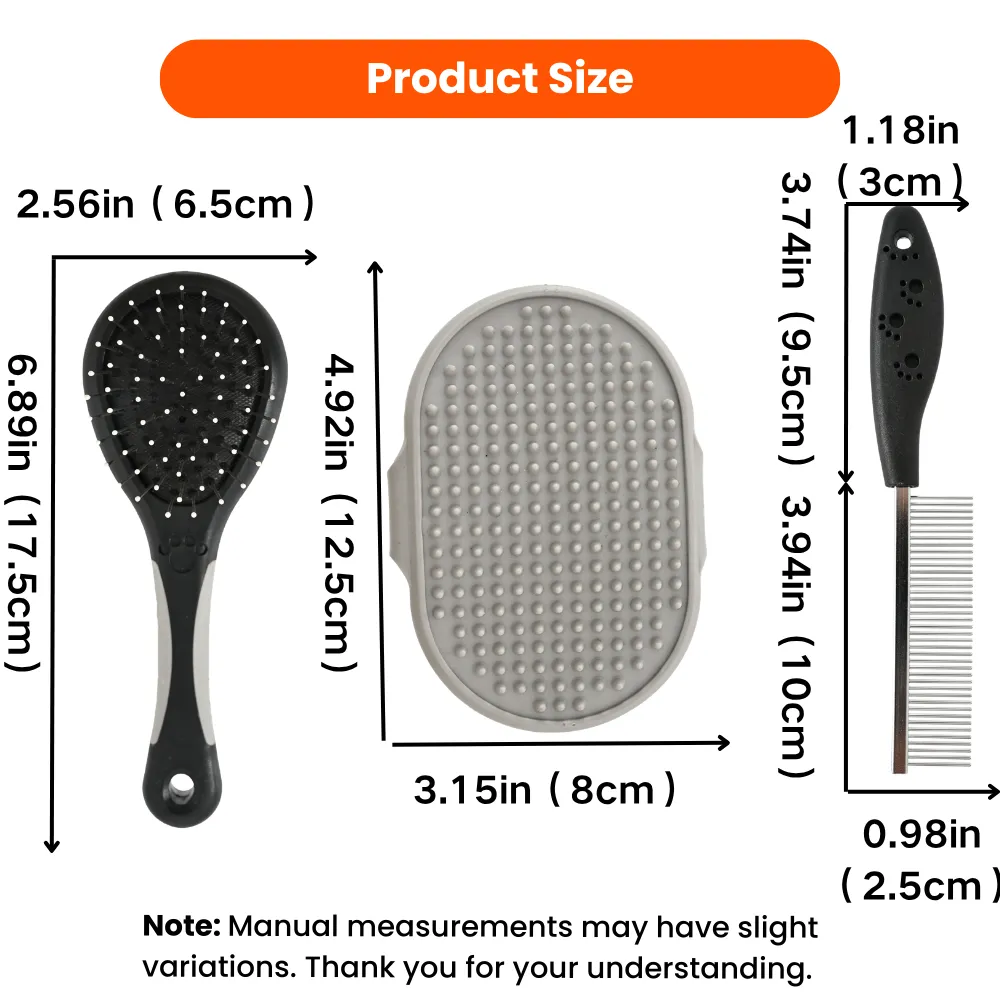 Plastic Pet Grooming B rush Set, 34 SetsCarton