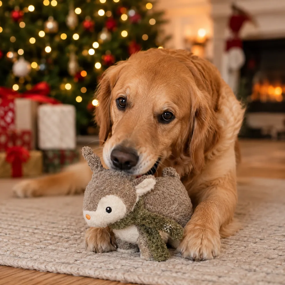 Plush Deer Dog Toy, 14 pcsCarton