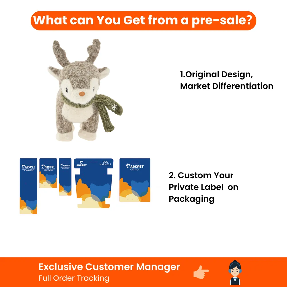 Plush Deer Dog Toy, 14 pcsCarton