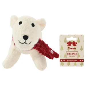 Plush Polar Bear Dog Toy, 14 pcsCarton