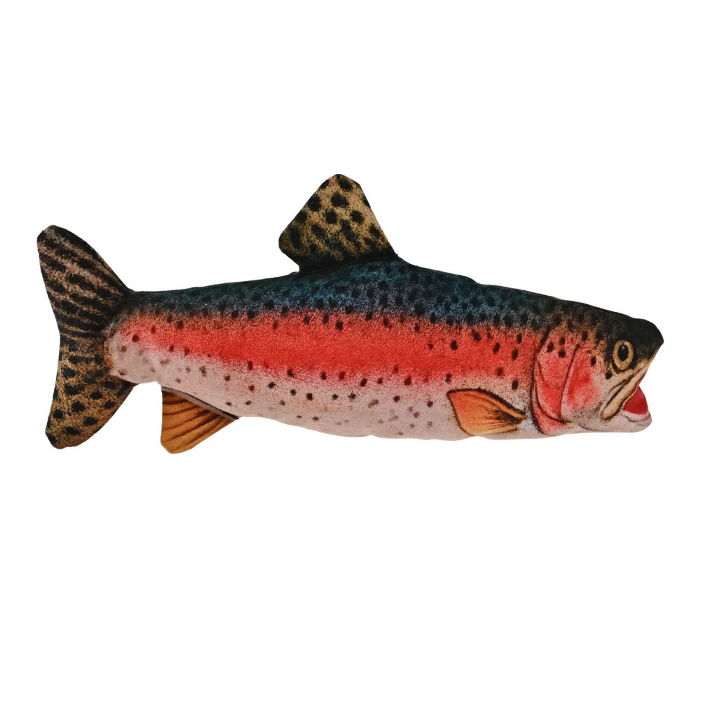 Realistic Durable Squeaky Rainbow Trout Rainbow Trout Plush Dog Toy, 24 pcsCarton