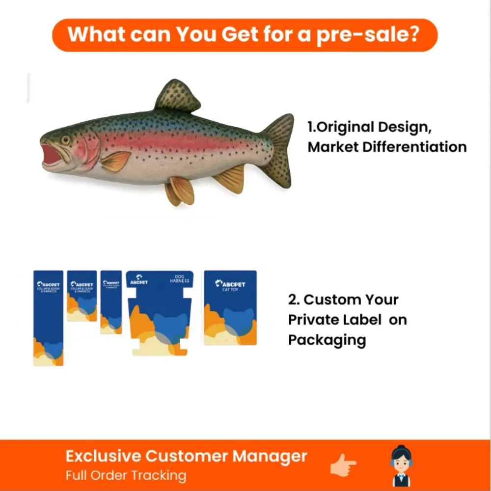 RealisticRainbow Trout Plush Dog Toy, 24 pcsCarton