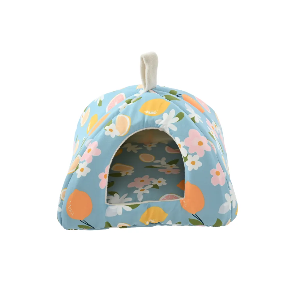 S Size Spring-Summer Series Cozy Triangular Small Pet Cave Bed2_S Size Rabbit Cave Bed – Enclosed Small Pet Hideaway, 8 PcsCarton