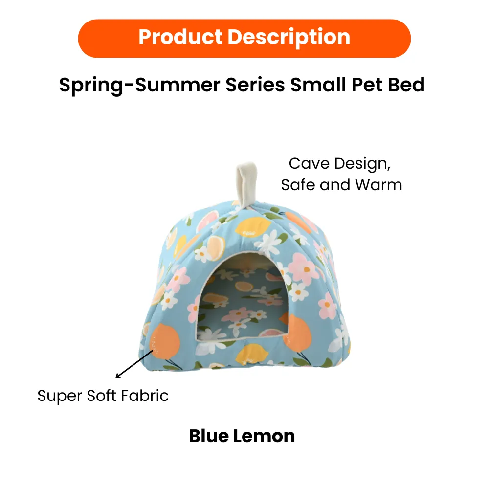 S Size Spring-Summer Series Cozy Triangular Small Pet Cave S Size Rabbit Cave Bed – Enclosed Small Pet Hideaway, 8 PcsCart