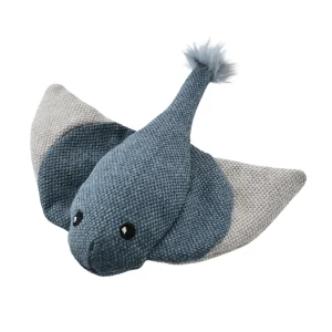 Summer Marine Life Series Squeaky Manta Ray Plush Dog Toy – Ocean Animal Squeaky Play Toy, 48 PcsCarton