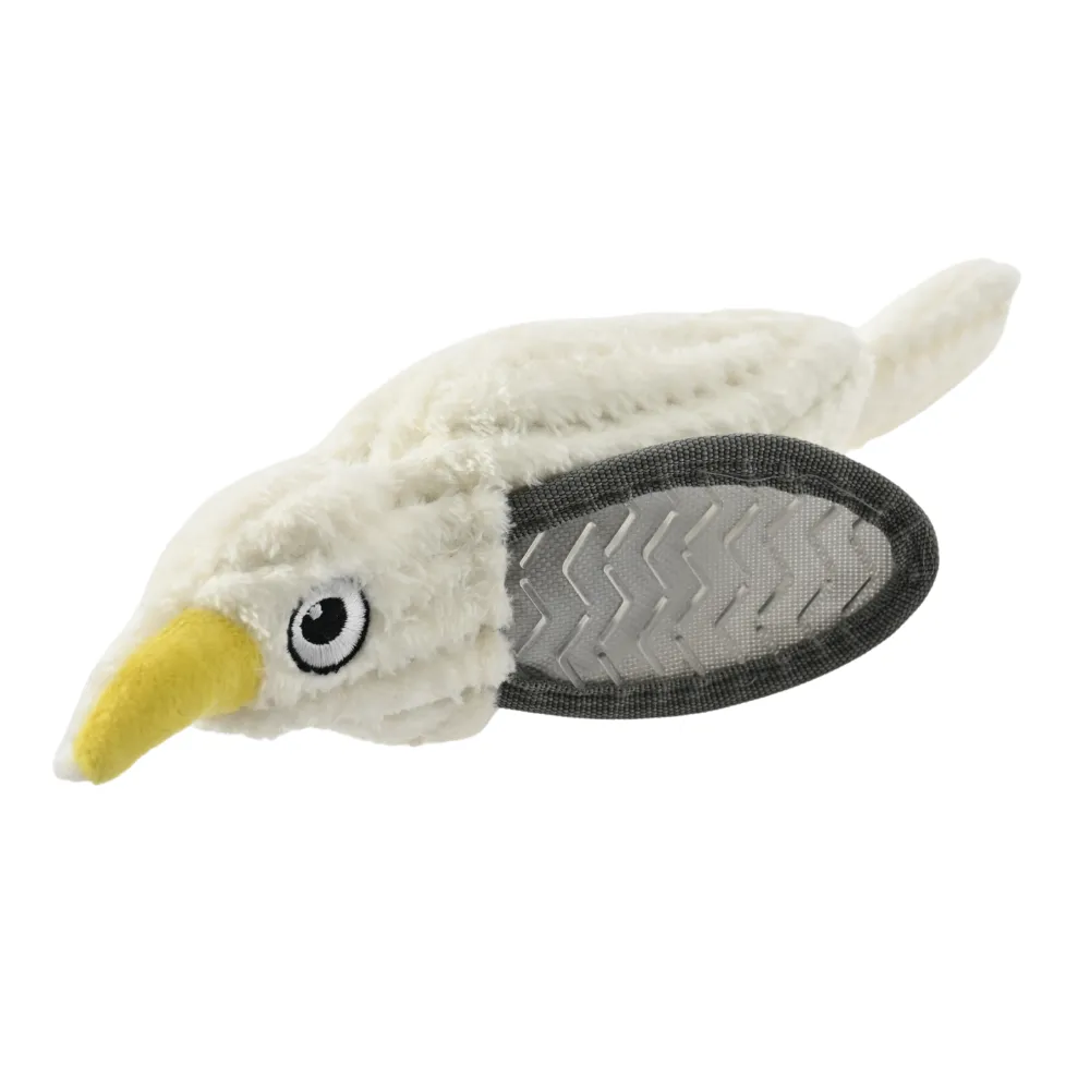 White Raptor Style Squeaky Plush Dog Toy with a Oxford Cloth Wing1