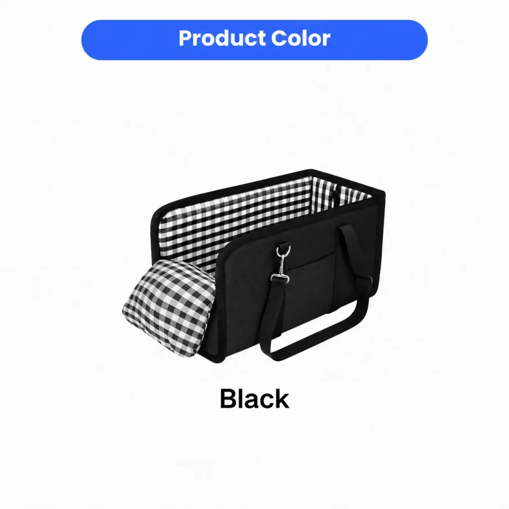 Car Center Console Dog Carrier Bag, Black, 5pcsCarton